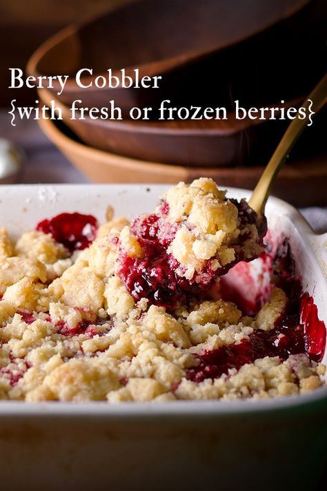 Best Berry Cobbler, Berry Filling, Mixed Berry Cobbler, Berry Cobbler Recipes, Mixed Berry Pie, Cobbler Recipes Easy, Cobbler Topping, Cookie Toppings, Sugar Cookie Mix