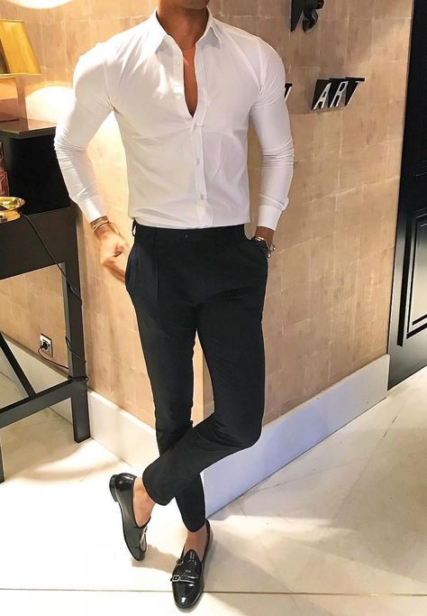 White Shirt Outfit For Men, White Shirt Outfit, Stil Masculin, Style Masculin, Formal Men Outfit, Man Dressing Style, Outfit For Men, Indian Men Fashion, Men Fashion Casual Shirts