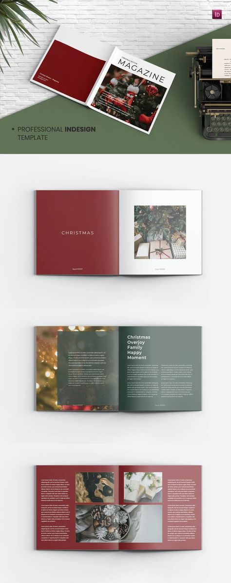 Square Magazine Layout, Square Magazine, Indesign Templates, Get Happy, Christmas Templates, Profile Page, Public Profile, Magazine Layout, Magazine Template