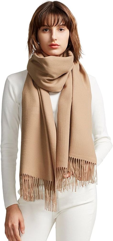 maamgic Women's Scarf Pashmina Shawls and Wraps for Evening Dresses Travel Office Winter Wedding Cashmere Feel Large Scarves Tan/Camel at Amazon Women’s Clothing store Teal Scarf, Beige Scarf, Reversible Scarf, Travel Dress, Large Scarf, Black Scarf, Pashmina Shawl, Pashmina Scarf, Warm Scarf