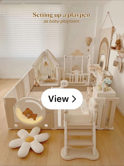 Lemon8 · 11 - Setting up a playpen as baby playroom 🛝 · @nurseryrooms Playpen Baby, Baby Playroom, Baby Playpen, Toy Organization, Pastel Rainbow, Future Kids, Rainbow Colors, New Homes