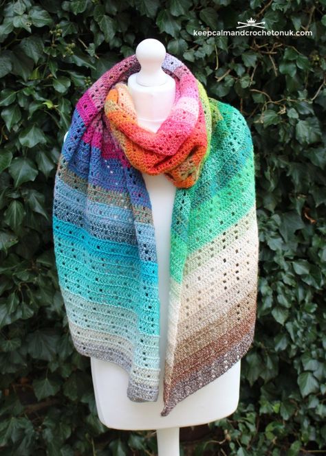 Crocheted Scarfs, Wrap Crochet Pattern, Mandala Yarn, Yarn Patterns, Extra Yarn, Green Agate, Lemon Quartz, Smokey Quartz, Scarfs