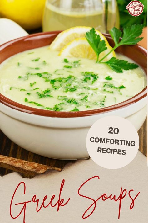 Greek Potato Soup, Soup Recipes Greek, Greek Vegetable Soup, Greek Yogurt Soup Recipes, Kakavia Soup, Greek Meatball Soup, Fasolada Soup Greece, Greek Soup Recipes, Mediterranean Diet Soup Recipes