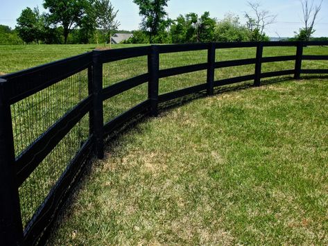 3 Board Paddock Fence | Loudoun Deck & Fence Property Fence, Composite Decks, Fencing Options, Deck Fence, Deer Fence, Black Fence, Fence Designs, Horse Fencing, Dog Yard