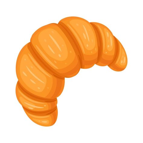 croissant, bollo. icono de panadería o menú. ilustración vectorial Croissant Clipart, Croissant Vector, Croissant Ideas, Dani Kruha, Croissant Illustration, Croissant Art, Bread Bun, Clear Background, Retro Recipes