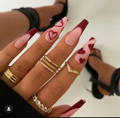 Short Fake Nails, Romantic Nails, February Nails, Nail Designs Valentines, Heart Nails, Valentine's Day Nails, Valentines Nails, Stiletto Nails, Almond Nails