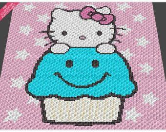 Cross Stitch Graph, Disney Blanket, Hello Kitty Crochet, Hello Kitty Cupcakes, Crochet Disney, Corner To Corner, C2c Crochet, Crochet Cross, Afghan Crochet Patterns