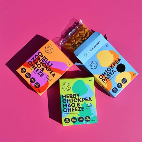 Colourful Food Packaging, Cool Packaging Food, Retro Modern Packaging, Fun Food Packaging Design, Food Packaging Illustration, Packaging Design Colorful, Typographic Packaging, Colorful Packaging Design, Bright Packaging