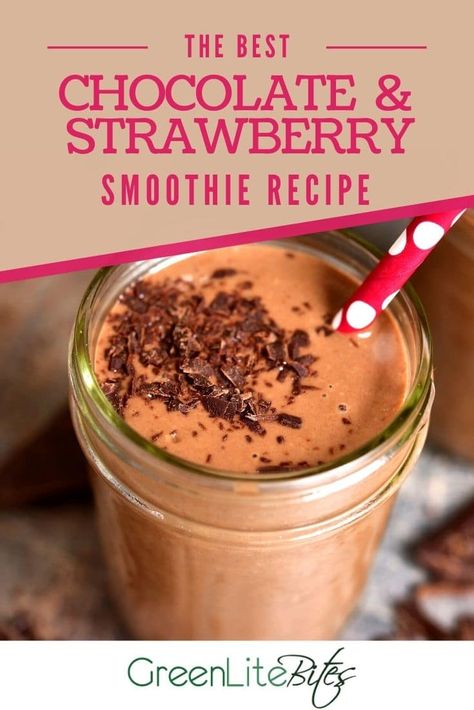 Chocolate Smoothie Recipes Healthy Protein Shakes, Chocolate Strawberry Protein Smoothie, Chocolate Fruit Smoothie, Chocolate Covered Strawberry Smoothie, Orgain Protein Powder Recipes Smoothie Chocolate, Chocolate Strawberry Protein Shake, Smoothies With Chocolate Protein Powder, Chocolate Yogurt Smoothie, Chocolate Almond Milk Smoothie