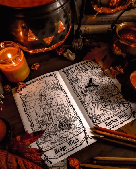 Ok who’s in for spooky girls night?! 🎃🍂 Witchy tarot readings, pumpkins, colouring books, practical magic, fuzzy socks, fall candles, cheeseboards, butter popcorn, spooky movie marathon, warm cookies and telling eachother which type of witch we are ✨🍂 . And a spooky night in wouldn’t be complete without this gorgeous tarot deck and colouring book from @theprettycult 🧡 I had so much fun deciding which witch I would be! I think I’m a mix of solitary witch, forest witch and hedge witch 🧹 . #the... Spooky Girls Night, Witch Forest, Solitary Witch, Which Witch, Forest Witch, Spooky Night, Spooky Movies, Butter Popcorn, Witch Spell Book