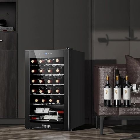 Enjoy perfectly chilled wines every time with BODEGACOOLER compressor wine cooler refrigerator. Our advanced compressor technology ensures that the temperature remains unaffected by external heat sources, providing a stable environment for your wines. With a temperature range of 41°F to 64.4°F, you can store even sparkling white wines with confidence! Double paned glass door to protect from UV light. Beverage Fridge, White Wines, Digital Thermostat, Wine Refrigerator, Compact Refrigerator, Wine Collection, Stainless Steel Doors, Mini Fridge, Mini Bottles