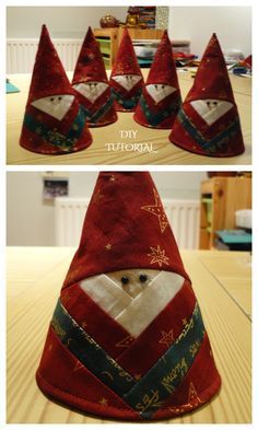 Fabric Art Diy, Fabric Christmas Decorations, Sewn Christmas Ornaments, Christmas Decorations Sewing, Christmas Quilting Projects, Christmas Patchwork, Christmas Sewing Projects, Christmas Quilt Patterns, Fabric Christmas Trees