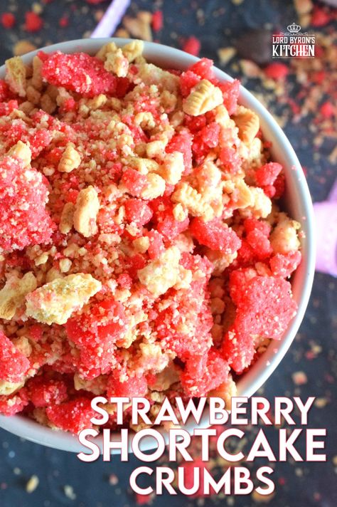 This recipe is one you had no idea you needed in your life until this very moment! Strawberry Shortcake Crumbs are about to open up a whole new world of dessert recipe options! So easy to prepare, and can be stored for quite a while, get ready for a strawberry taste explosion! #strawberry #shortcake #strawberryshortcake #easydesserts #pudding #jello Strawberry Top Recipes, Strawberry Shortcake Pudding Cups, Apple Arrangements, Strawberry Shortcake Crumble Topping, Strawberry Shortcake Topping, Strawberry Crunch Crumble Recipe, Strawberry Shortcake Pudding, Strawberry Shortcake Crumbs, Strawberry Shortcake Apple