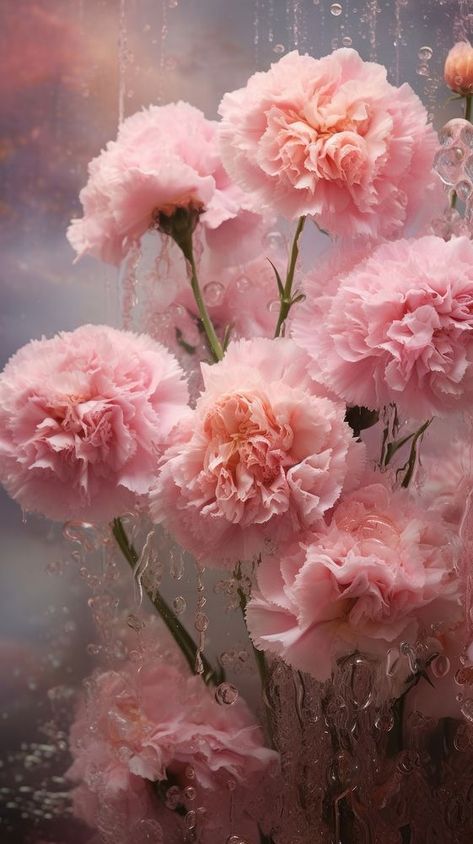 Rain scene with carnations blossom flower plant. | free image by rawpixel.com Natural Flower Wallpaper, Carnation Flower Wallpaper Aesthetic, Pink Carnation Aesthetic Wallpaper, Pink Carnations Wallpaper, Carnation Wallpaper Aesthetic, Iphone Wallpaper Roses, Carnation Flower Aesthetic, Carnation Flower Wallpaper, Carnations Aesthetic