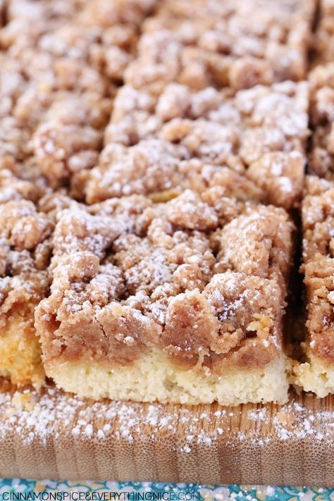 The Best New York Crumb Cake | Cinnamon-Spice & Everything Nice New York Crumb Cake Recipe, New York Crumb Cake, Pear And Almond Cake, Crumb Cake Recipe, Quick Dessert Recipes, Sour Cream Coffee Cake, Sweet Bites, Crumble Cake, Cinnamon Cake