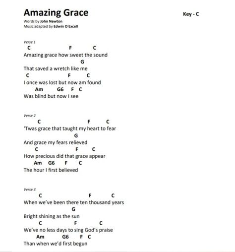 Amazing Grace Chords Printable | Julie Swihart Amazing Grace On Ukulele, Piano Chords Worship Songs, Ukelele Chords Christian Songs, Piano Chords For Songs Worship, Piano Song Chords, Worship Chords Piano, Ukele Chords, Piano Chords For Songs, Amazing Grace Piano