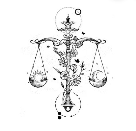 برج الميزان, Libra Tattoo, Scale Tattoo, Saved Tattoo, Clever Tattoos, Zodiac Tattoos, Tattoo Design Book, Spine Tattoos, Tattoo Designs And Meanings