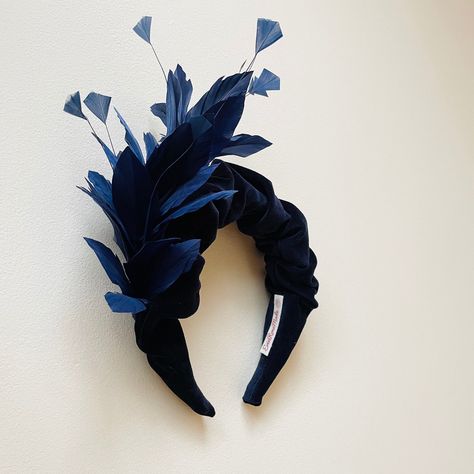 Navy Blue Fascinator Headband, Blue Velvet Luxury Fascinator, Unique Headband, Silk Halo Headpiece, Crown, Wedding Couture, Races,uk Made - Etsy UK Hat Wedding Guest, Navy Blue Fascinator, Navy Fascinator, Headband Fascinator, Unique Headband, Head Crown, Blue Fascinator, Fascinator Headband, Brand Stickers