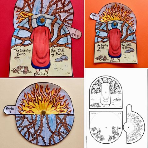 God Speaks To Moses Craft, Moses Kills Egyptian Craft, Moses Sunday School Craft, The Burning Bush Craft For Kids, Moses And The Burning Bush Craft, Moses Crafts For Kids, The Burning Bush Craft, Moses Burning Bush Craft, Moses And Burning Bush