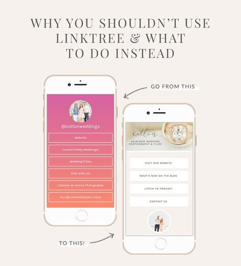 We absolutely love the ability to direct your followers to your top content efficiently. Here's a few reasons why you shouldn't use Linktree for Instagram. Linktree Design, Photographers Instagram, Photography Business Tips, Entrepreneur Photography, Instagram Course, Photography Business Branding, Photography Business Marketing, Instagram Branding Design, Photographer Instagram