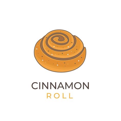 Baked cinnamon roll cartoon illustration... | Premium Vector #Freepik #vector #cinnabon #cinnamon-roll #pastry #dessert Cinnamon Roll Illustration, Cinnamon Roll Character, Cinnamon Roll Cartoon, Dessert Illustrations, Pastry Logo, Cinnamon Scrolls, Food Tattoos, Cinnamon Twists, Dessert Illustration