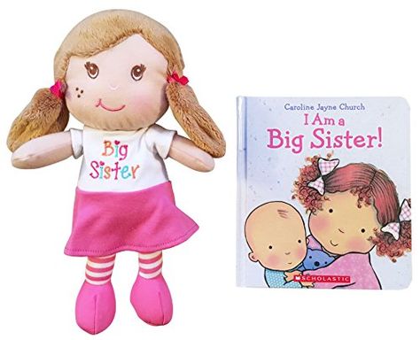 I Am a Big Sister Doll and Book Bundle * Continue to the product at the image link.Note:It is affiliate link to Amazon. Big Sister Kit, Big Sister Bag, Sisters Book, Sister Dolls, Big Sister Gifts, Kids Gift Guide, Organic Cotton Baby, Baby Brother, Doll Play