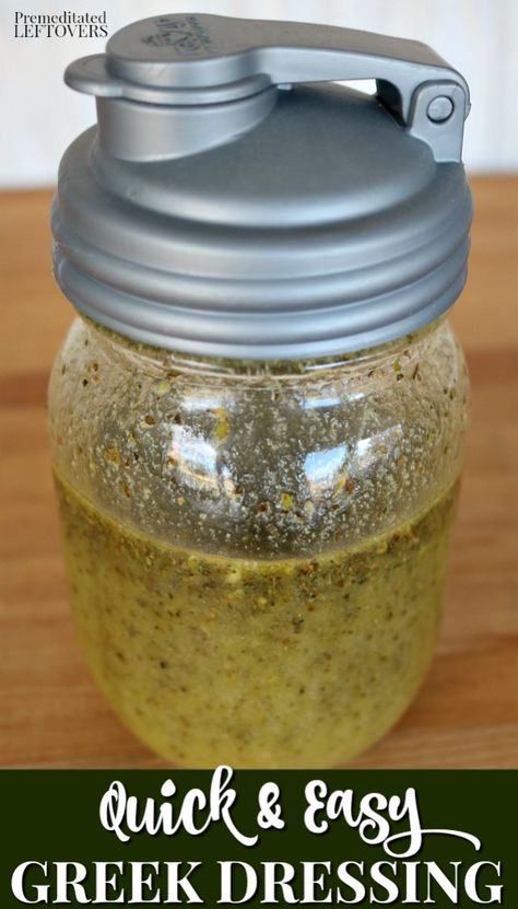 Greek Dressing Recipe Healthy, Diy Greek Salad Dressing, Diy Greek Dressing, No Sugar Salad Dressing Recipes, Greek Salad Dressing Recipe Authentic, Authentic Greek Salad Dressing, Greek Dressing Recipe, E2m Recipes, Salad Dressing Recipes Balsamic