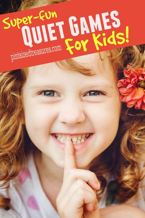 These super-fun quiet games are perfect for those moments when you just need some quiet. Kids AND parents love these! @alicanwrite Quiet Games, Group Games For Kids, Quiet Time Activities, Grandparenting, Marriage Help, Numbers For Kids, Clownfish, Fun Games For Kids, Group Games