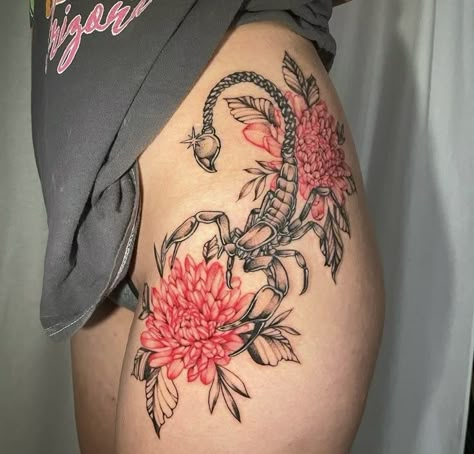 Big Colorful Tattoos, Dragon Tattoo For Women Thighs, Side Thigh Tattoos Women, Upper Thigh Tattoos, Side Thigh Tattoos, Cross Tattoos For Women, Dragon Tattoo For Women, Mommy Tattoos, Wicked Tattoos