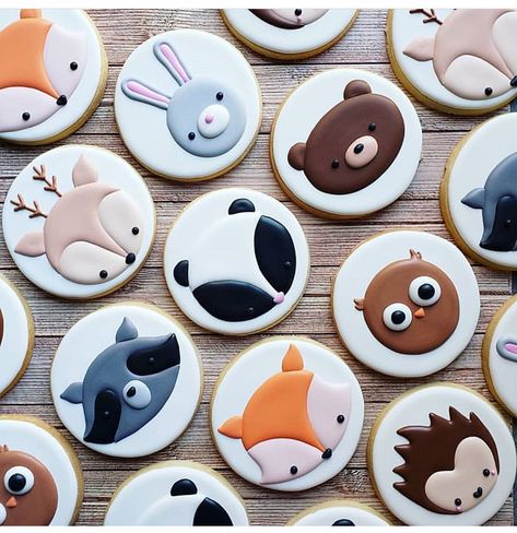 Forest Animals Cookies Decorated, Woodland Cookies, Hedgehog Cookies, Owl Cakes, Cookies Decoradas, Fox Birthday, Cutout Cookies, Animals Forest, Iced Sugar Cookies