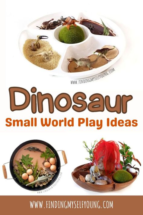 dinosaur play trays Small World Play Ideas, Dinosaur Small World, Dinosaur Play, Activities For Toddlers, Small World Play, Play Ideas, How To Set Up, Play Activities, Toddler Preschool