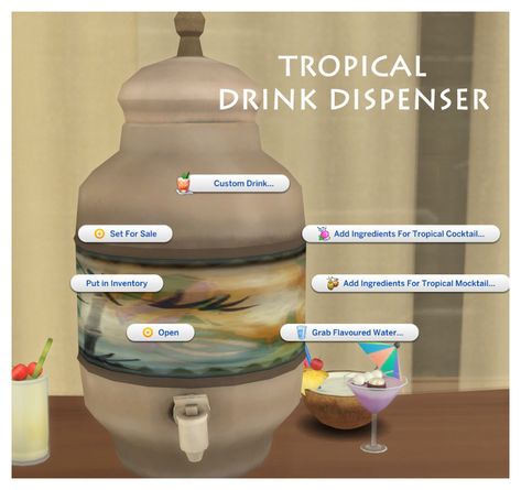 Sims 4 Custom Drink Mod, Drinks Sims 4 Cc, Sims 4 Cc Drinks Functional, Ts4 Tropical Cc, Sims 4 Surfing Mod, Sims 4 Functional Water Bottle, Sims 4 Functional Alcohol, Sims 4 Cc Drinks, Sims 4 Cc Hickeys