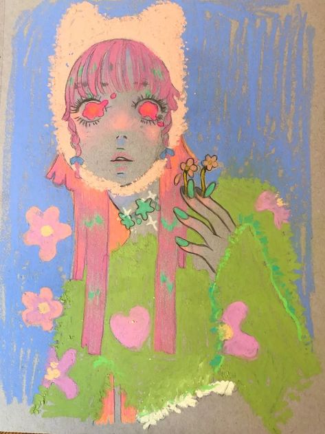 Illustration Ideas, California Art, Toned Paper, Big Art, Oil Pastels, Ethereal Art, Pastel Drawing, Sketchbook Art Inspiration, Art Block