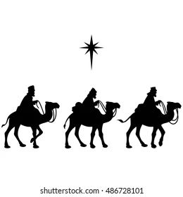 Silhouette 3 Kings Stock Illustrations, Images & Vectors | Shutterstock Bethlehem Silhouette, The 3 Wise Men, Cartoon Men, King Drawing, 3 Wise Men, 3 Kings, Outdoor Nativity, Men Cartoon, Scene Background