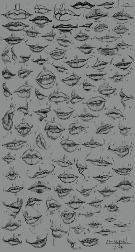 Mouth Shapes, Lips Sketch, Mouth Drawing, Eye Drawing Tutorials, Nose Drawing, 얼굴 그리기, Cool Pencil Drawings, Anatomy Sketches, Lips Drawing