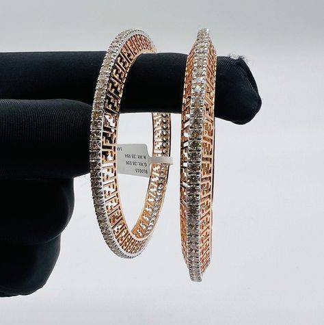 Excited to share the latest addition to my #etsy shop: Solid 14k Rose gold 10.51Ct IJSI diamond Clarity bangle for woman and girl , pair of two , best gift for wedding , anniversary #rosegold #anniversary #diamond #women #yes #diamondbangle #marriagegift #womanbangle #yellowgoldbangle Single Line Diamond Bangles Latest, Bangle Designs Diamond, Gold Diamond Bangles Design, Diamond Kada Design For Women, Rose Gold Bangles Design Latest, Diamond Bangles Bracelet Unique, Latest Gold Kada Design For Women, Real Diamond Bangles Designs, Diamond Bangle Design