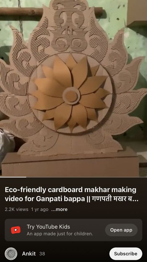 Cardboard Mandir Design, Ganpati Decoration Images, Bappa Decoration, Eco Friendly Ganpati Decoration, Thermocol Craft, Ganpati Decoration Theme, Ganesh Chaturthi Decoration, Ganpati Decoration At Home, Ganapati Decoration