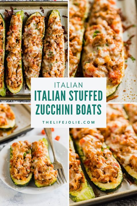 Zucchini Boat Recipes Turkey, Ground Italian Sausage And Zucchini Recipes, Sausage Stuffed Zuchini Baking Recipes, Zucchini Boats Ground Chicken, Ground Turkey Stuffed Zucchini Boats, Zucchini Boats With Ground Turkey, Zucchini Boat Recipes Chicken, Ground Turkey Recipes Zucchini, Meals To Make With Zucchini