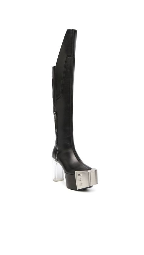 Rick Owens Perspex Heel Thigh High Boots Kiss Boots, Mode Inspiration, Thigh High Boots, Thigh High, Rick Owens, Biker Boot, Thigh Highs, High Boots, High Heels