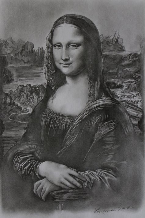 A Mona Lisa drawing by AndyFlash0f Monalisa Drawings Easy, Monalisa Drawings, Monalisa Sketch, Mona Lisa Sketch, Mona Lisa Tattoo, Monalisa Picture, Lisa Drawing, Mona Lisa Drawing, Drawing Scenery