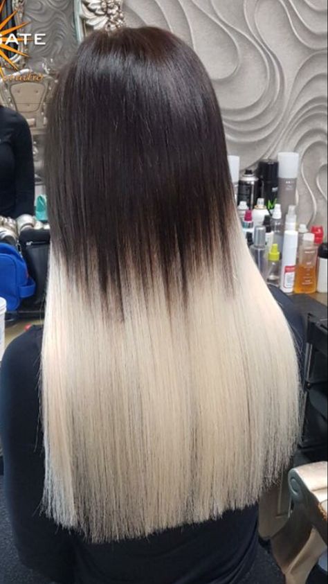 Blond brown ombre Black And Platinum Blonde Hair, White Ombre Hair, White Ombre, Platinum Blonde Hair, Brown Ombre, Platinum Blonde, Ombre Hair, Blonde Hair, Long Hair