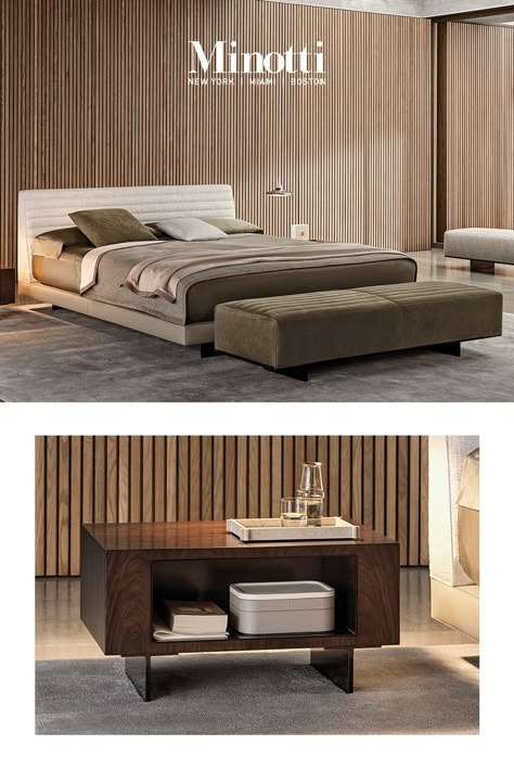 Minotti Bed, Rodolfo Dordoni, Luxurious Bedroom, Bedroom Space, Small Room, Sophisticated Design, Minimal Design, Piping, Room Design