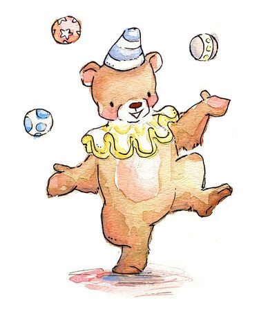 ...juggling circus bear Circus Bear, Circus Illustration, Teddy Bear Drawing, Circus Carnival Party, Circus Characters, Dancing Animals, Birthday Card Drawing, Circus Elephant, Bear Drawing