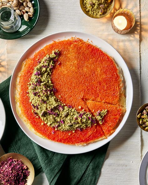 Knafeh (Middle Eastern Sweet Cheese Pastry) | Redpath Sugar Knafeh Recipe, Dessert Night, Sweet Cheese, Middle Eastern Desserts, Cheese Pastry, Block Party, Mediterranean Diet, Simple Syrup, Middle Eastern