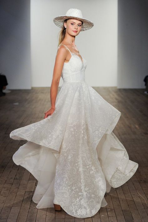 Our Favorite 2020 Wedding Dress Trends from NY Bridal Fashion Week | Green Wedding Shoes Hayley Paige Bridal, Hayley Paige Wedding, Hayley Paige Wedding Dress, Tiered Tulle Skirt, Blush Gown, 2020 Wedding Dresses, Hayley Paige, White Wedding Dress, Ball Gown Skirt