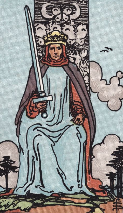 King Of Swords Tarot, Rider Waite Tarot Cards, King Of Swords, King Of Wands, Animal Tarot, Swords Tarot, 78 Tarot Cards, Learning Tarot Cards, Tarot Meanings