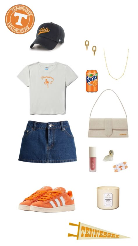 UTK university of Tennessee Knoxville gameday outfit college football aesthetic orange SEC tailgate Sec Tailgate, College Football Aesthetic, Gameday Outfit College, Tennessee Fashion, University Of Tennessee Knoxville, College Football Outfits, Tailgate Clothes, Football Tailgate Outfit, Tennessee Knoxville