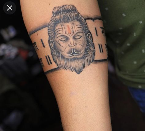 Hanuman Dada Tattoo, Hanuman Band Tattoo, Lord Hanuman Tattoo Design, Lord Hanuman Tattoo, Hanuman Tattoo Design, Tattoo Armband, Hanuman Dada, Band Tattoos For Men, Hanuman Tattoo