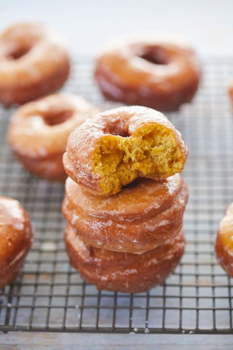 Pumpkin Donuts stacked high. Pumpkin Donuts Recipe, Pumpkin Donut, Pumpkin Pie Spice Recipe, Pie Spice Recipe, Bigger Bolder Baking, Baking Cookbooks, Homemade Pumpkin Pie, Donut Recipe, Fall Desserts Easy