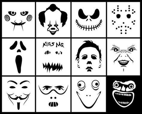 Horror Movie Masks, Horror Crafts, Horror Christmas, Beagle Art, Halloween Pumpkin Carving Stencils, Cookie Images, Scary Pumpkin Carving, Halloween Craft Projects, Horror Masks